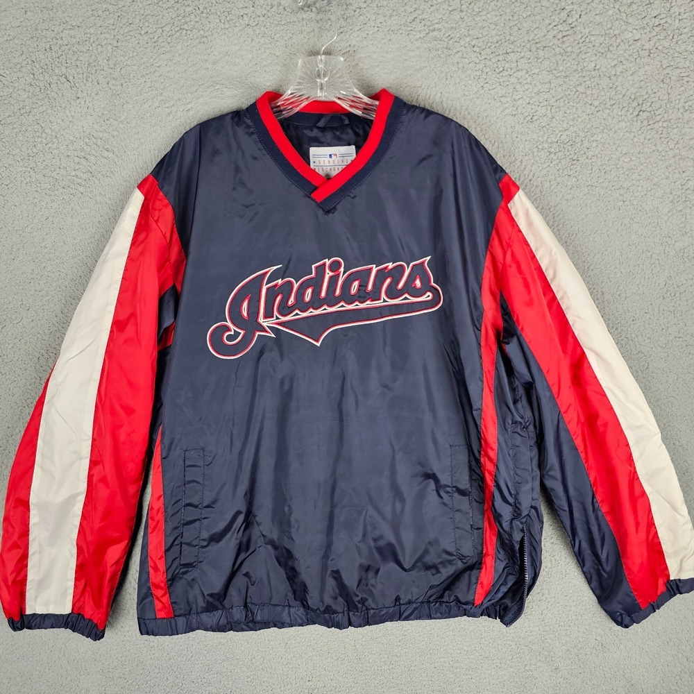 Cleveland Indians Jacket Mens Large Blue‎ Genuine Merchandise MLB Baseball Wahoo